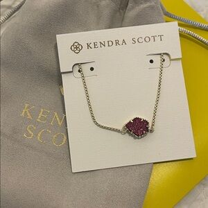 Kendra Scott Drusy Fuchsia Pendant Necklace